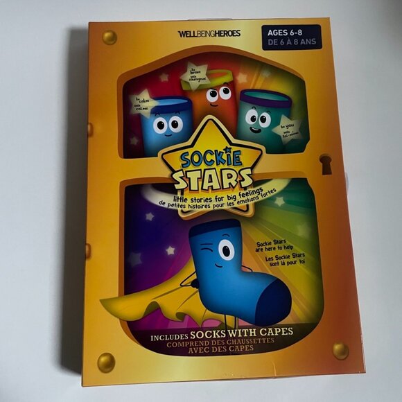 Sockie Stars Book With 3 Pairs of Socks & 6 Capes - Picture 1 of 11